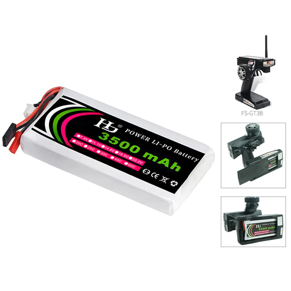 HJ Power 3S 11.1V 3500mah 8C Lipo Battery RC Transmitter JST Fullteba Plug for FS GT3B GT2 T6EHP-E 6EX Remote Controller Parts