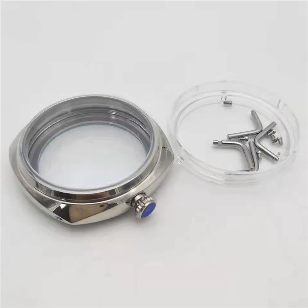 45mm Polished Watch Case for ST36 Movement Shell Stainless Steel Case for ETA 6497 6498 Movements