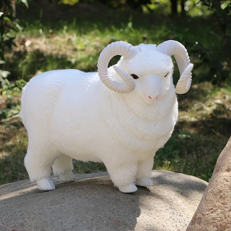 Sheep Model Realistic Plush Animal Model Simulation Sheep Miniature Animal Toy Collection Figurine