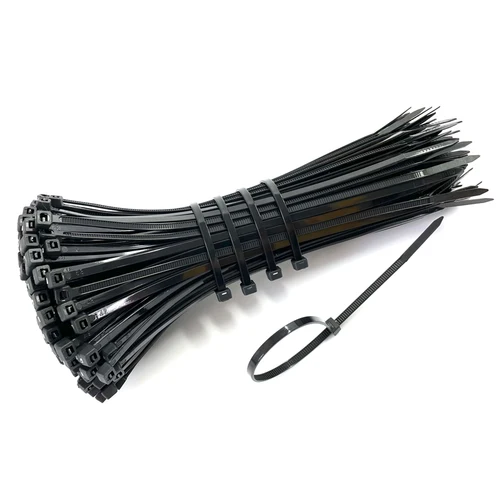 Imagen 2 del producto Brida de nailon de plástico autoblocante, 100 Uds., anillo de sujeción de brida de cable negro 5X300, brida de cable 3X200, envolturas con cremallera, juego de bridas de nailon