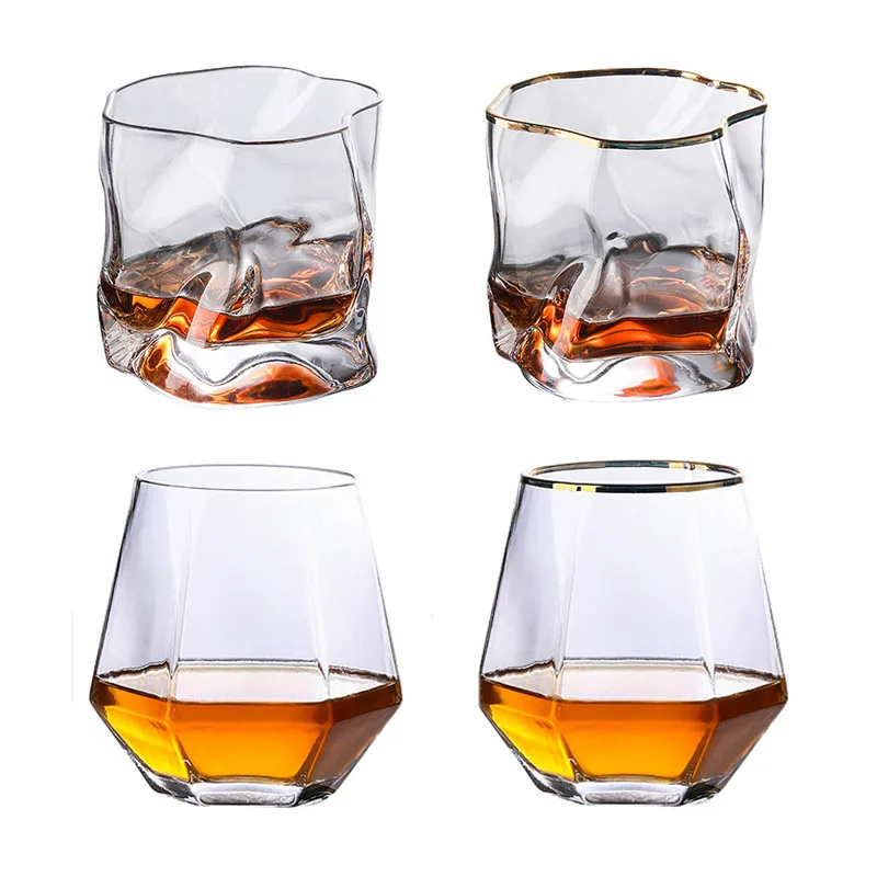 

Creative Phnom Penh Irregular Whiskey Cup Bar Glasses for Drinking for Bourbon Scotch Whisky Cocktails Cognac