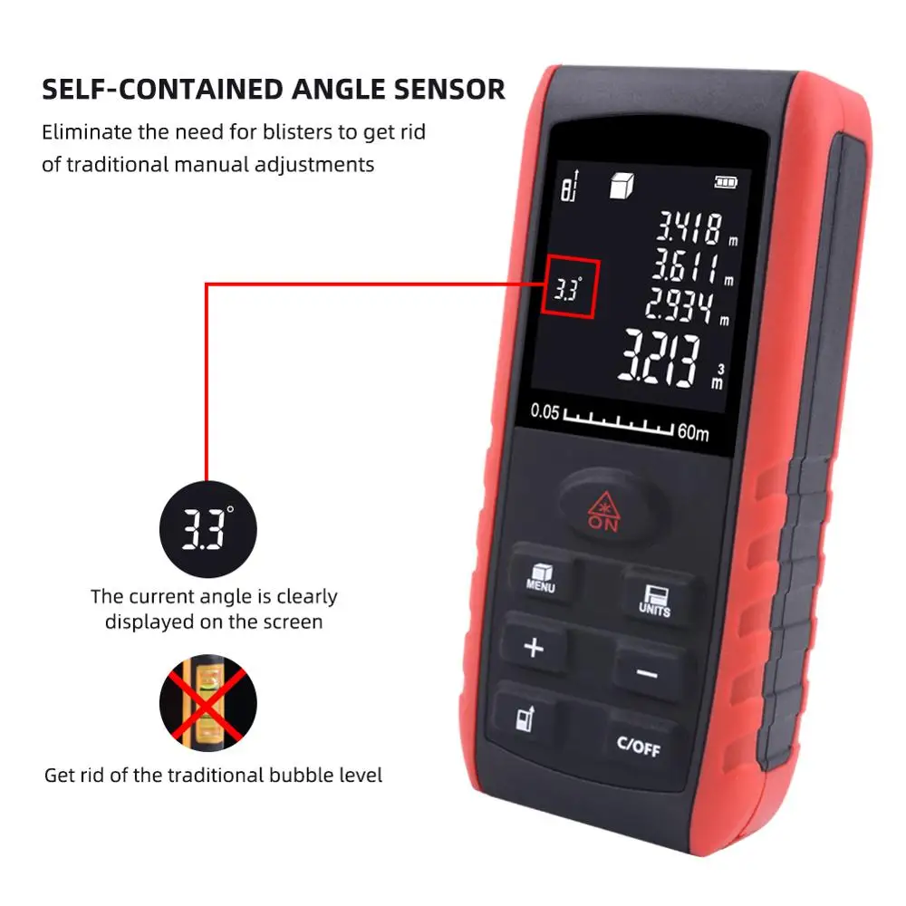 Niveau Laser numérique 40M 60M 80M 100M, distancemètre, règle précise, Laser de mesure de Distance, outils de Test
