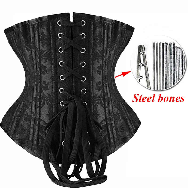 Hourglass Waist Corset Gothic Bustier Women\'s Corset Top underbust Steel Bone Plus Size Corselet Steampunk Slimming Belly Sheath