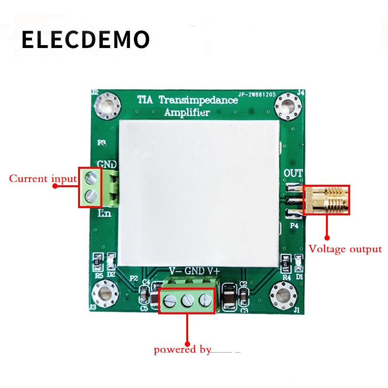 TLC2201 TIA transimpedance amplifier weak current measurement module IV conversion preamplifier silicon light detection