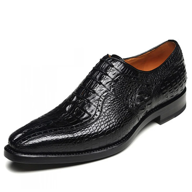 meixigelei crocodile leather men shoes  Round head  lace-up  wear-resisting  business men dress shoes  male men formal shoes