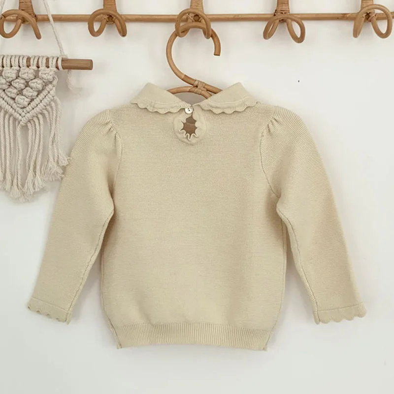 Spring Autumn Baby Kids Girls Long Sleeve Pure Color Knit Sweater New 2022 Baby Kids Girls Pullover Sweaters Children\'s Clothes