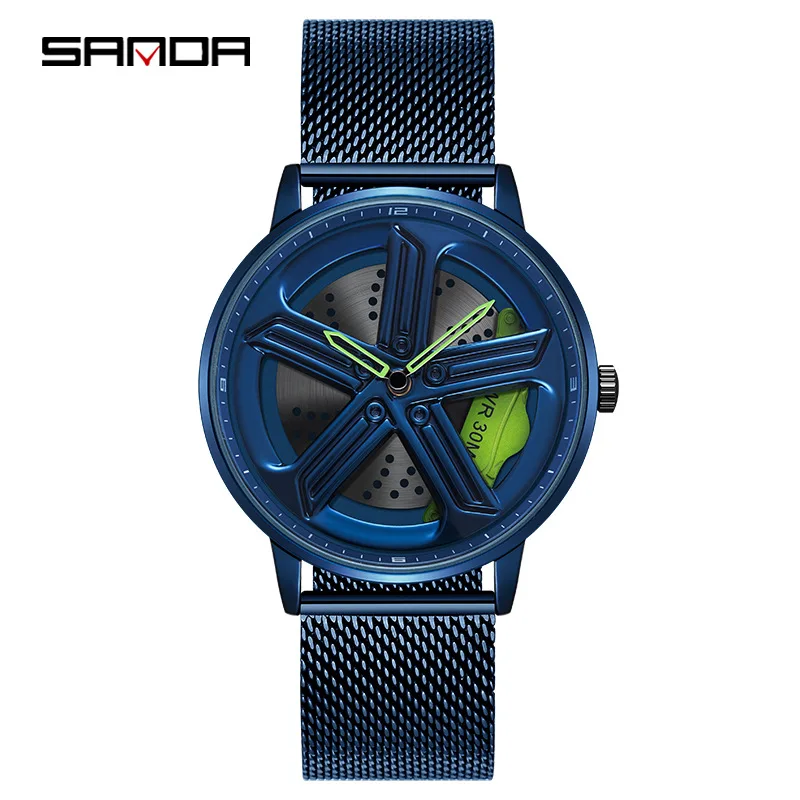 

Mesh Belt Men's Quartz Watches Trendy New Korean Round Dial Teenager Wristwatch 30M Life Waterproof Male Clock Relogio Masculino