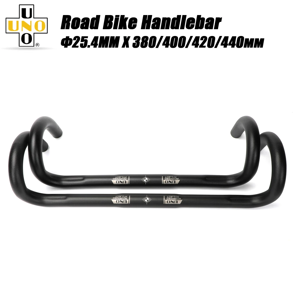 UNO Road Bike Handlebar 380/400/420mm Ultralight Bicycle Steering Wheel 25.4 Drop Bar Racing Handle Bar Accessories