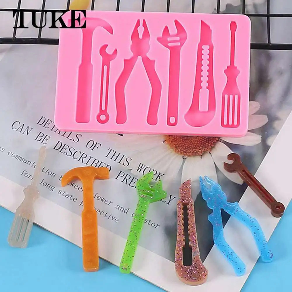 3D Hardware Tools Silicone Fondant Molds Spanner Saw Ladder Cake Decorating Tools Baking Candy Chocolate Gumpaste Moulds