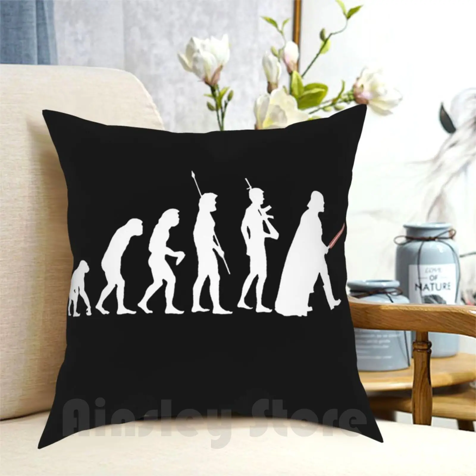 The Dark Side Of Evolution-White Pillow Case Printed Home Soft DIY Pillow cover Evolution Geek Top Funny Evo Luti On