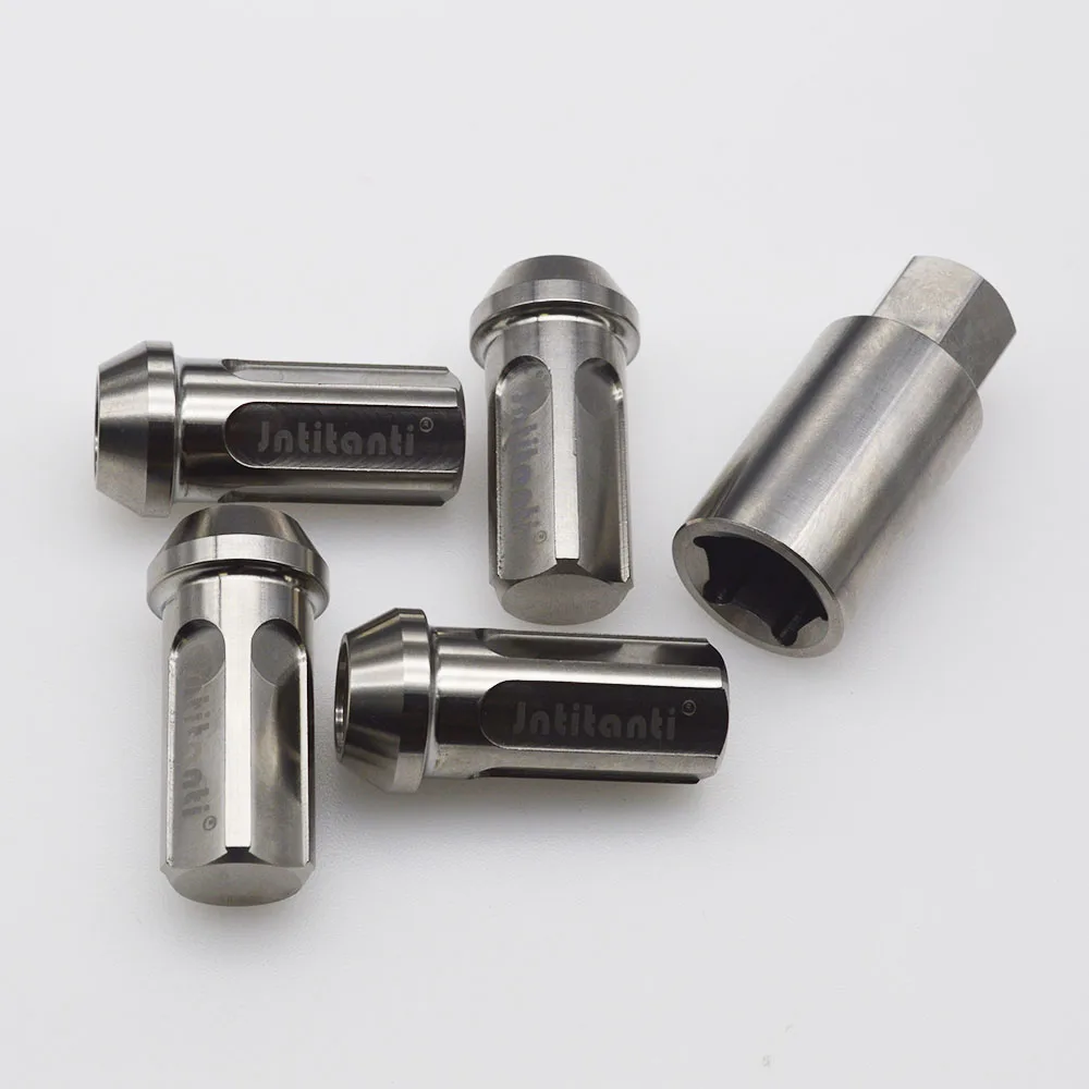 

Jntitanti Gr5 titanium whell lug nut cap M12x1.25x45mm with close end anti-theft