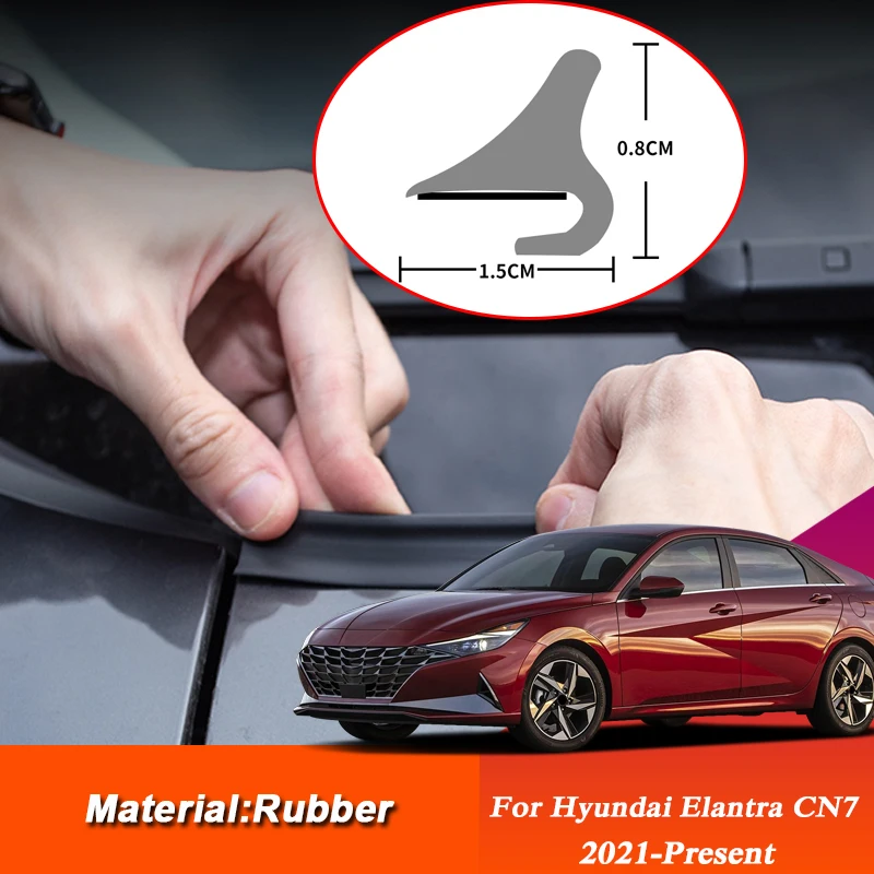 

1.8M Car Rubber Hood Protector Seal Noise Insulation Front Windshield Edge Sealing Strip For Hyundai Elantra CN7 2021-Present