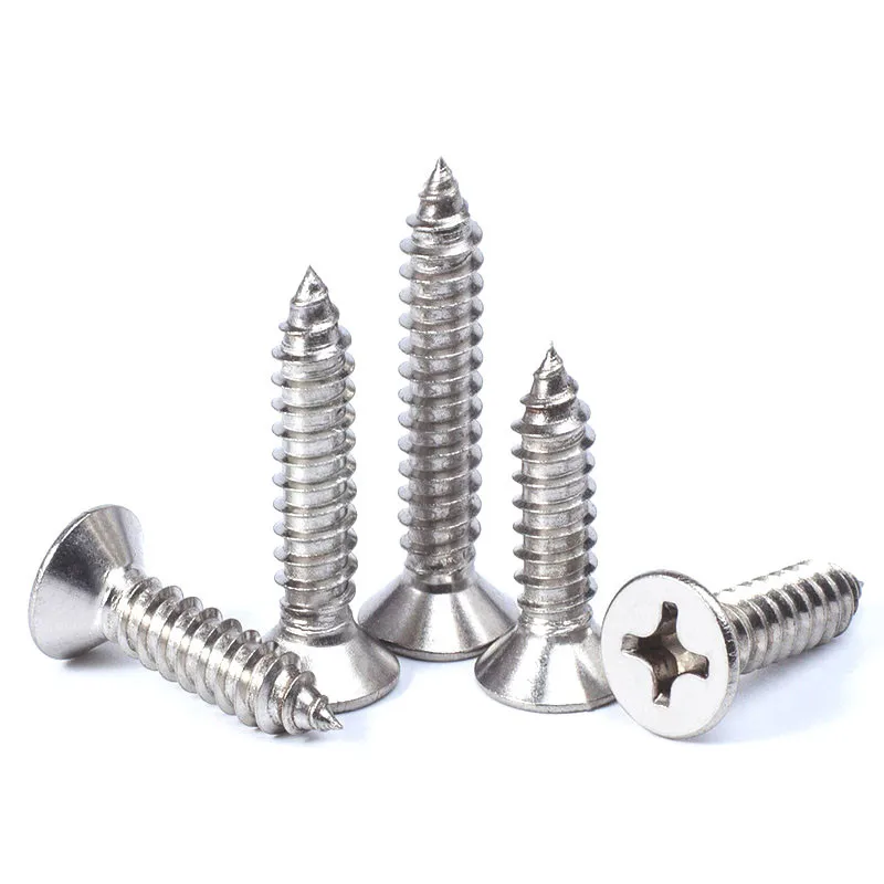 50pcs M1 M1.2 M1.4 M1.7 M2 M2.6 M3 M3.5 M4 Mini 304 stainless steel Cross Phillips Flat Countersunk Head Self-tapping Wood Screw