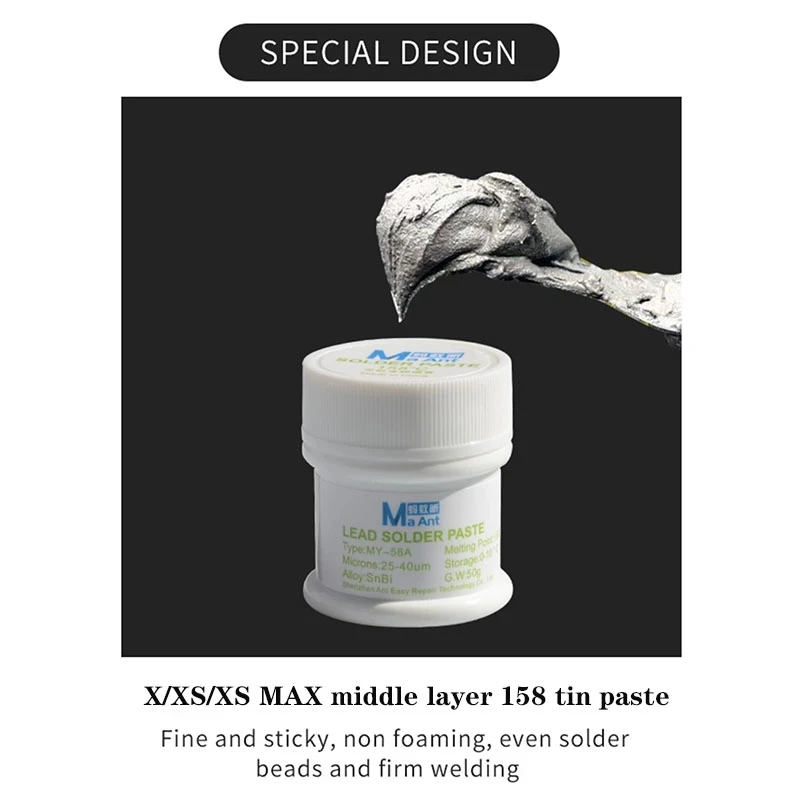 Ma Ant Professional 158 183องศาฟรีตัวนำกลางชั้นพิเศษบัดกรีสำหรับ iPhone X XS ขนาดกลางสูงสุดต่ำอุณหภูมิ
