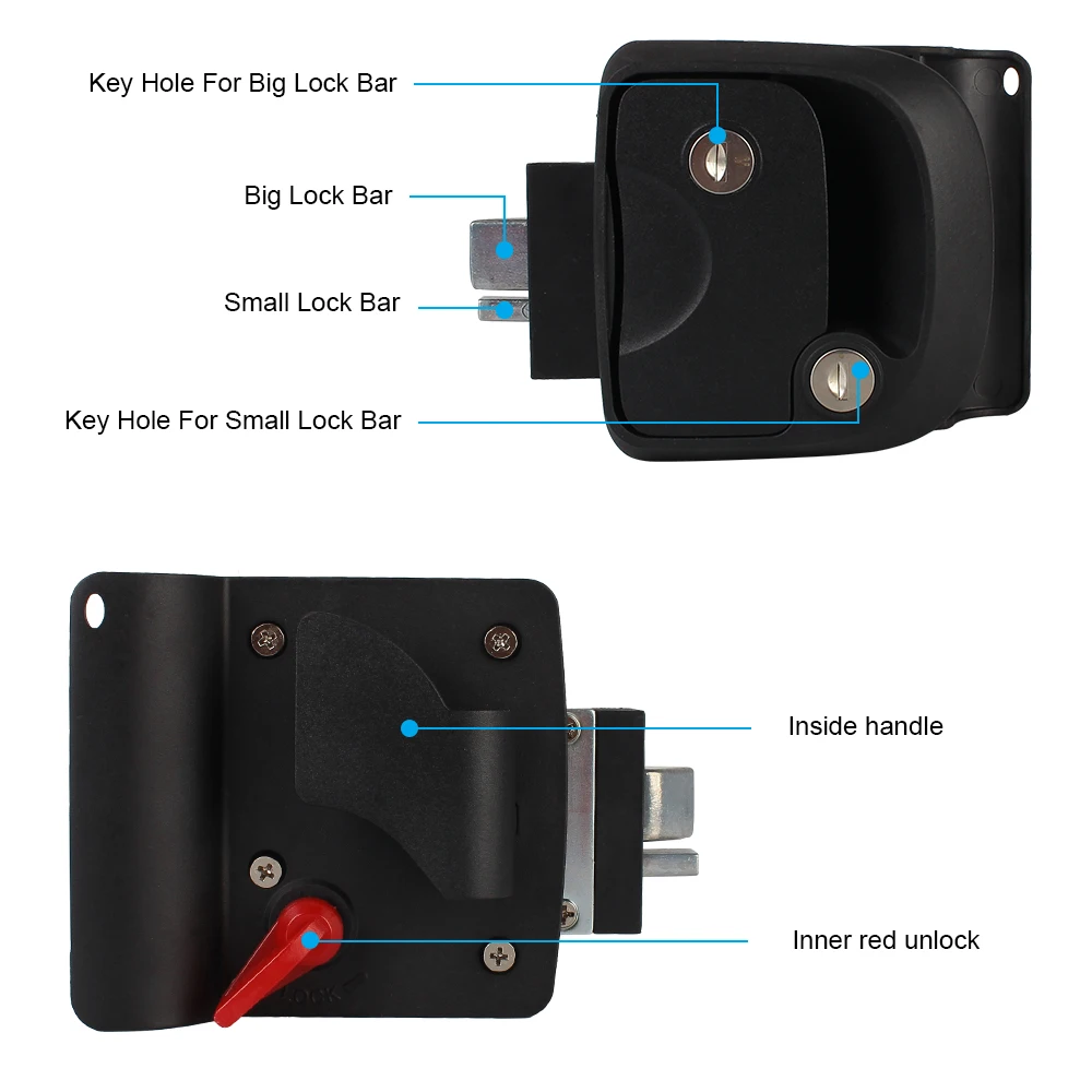 Maniglia del chiavistello della porta con chiavi serratura della porta del Camper sostituzione accessori per Camper doppia serratura della porta