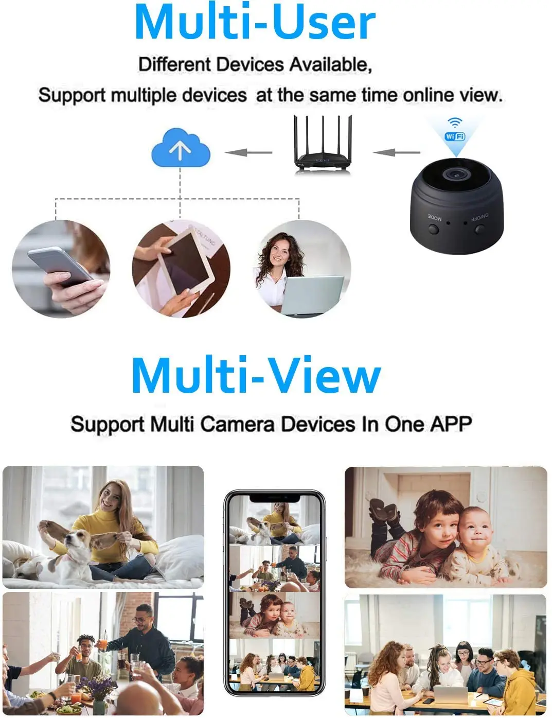 미니 카메라 와이파이 무선 비디오 카메라 1080P HD 소형 홈 보안 카메라 휴대용 작은 보모 캠 야간 투시경 실내 실외