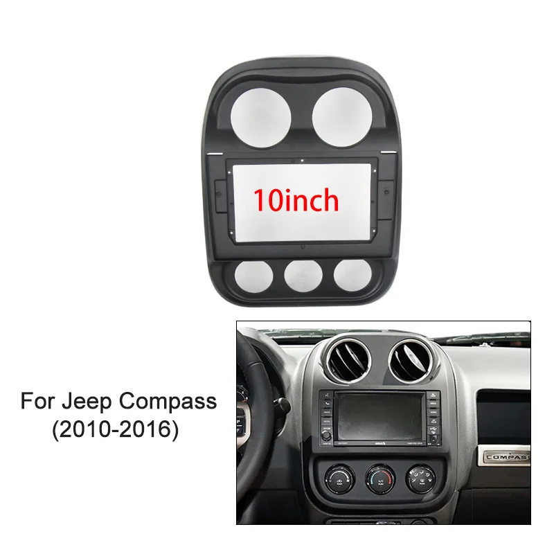 

10inch front plastic housing for Jeep Compass 2010-2016 car radio front plastic frame with full set cables plugs