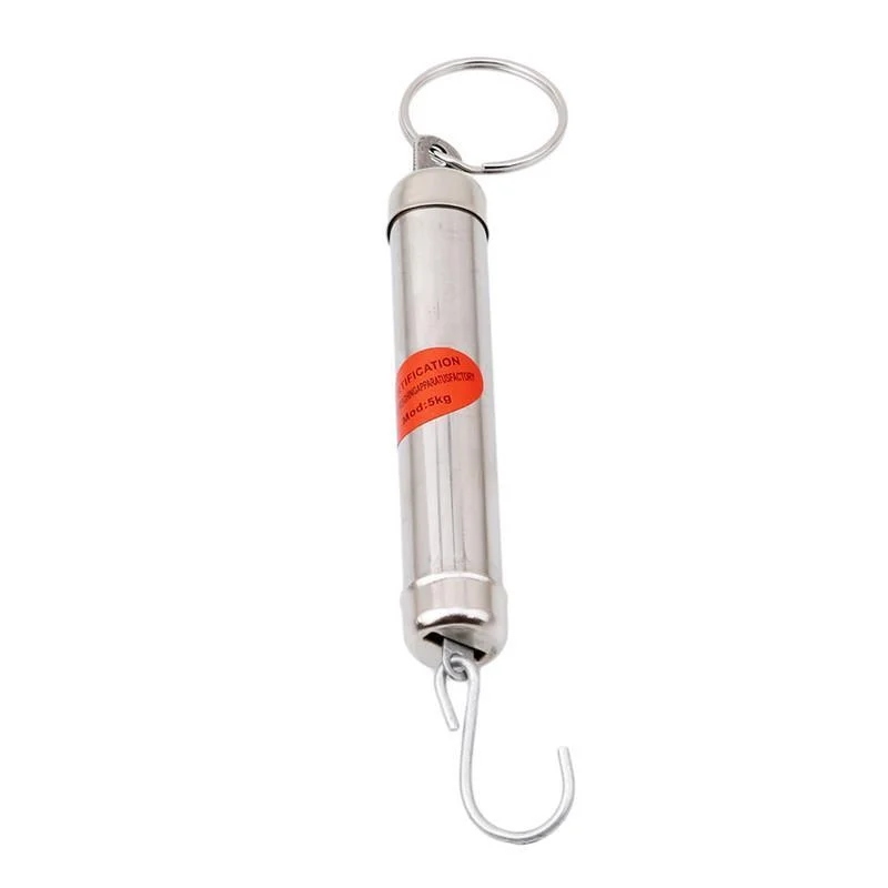 Silver Measuring Tool Mechanical Spring Balance 5kg Dynamometer Hanging Scale Tools