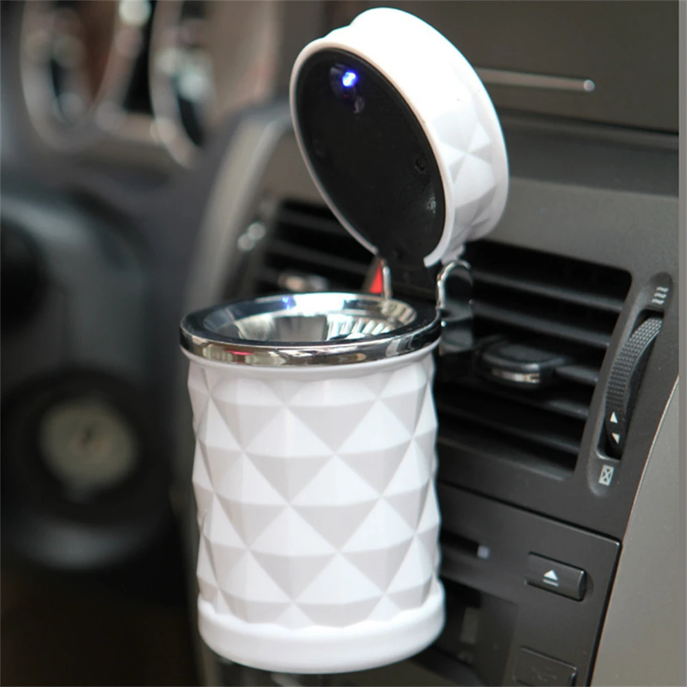 Car Led Trash Can Garbage Holder Ashtray Storage Auto Door Seat Back Visor Trash Paper Dustbin