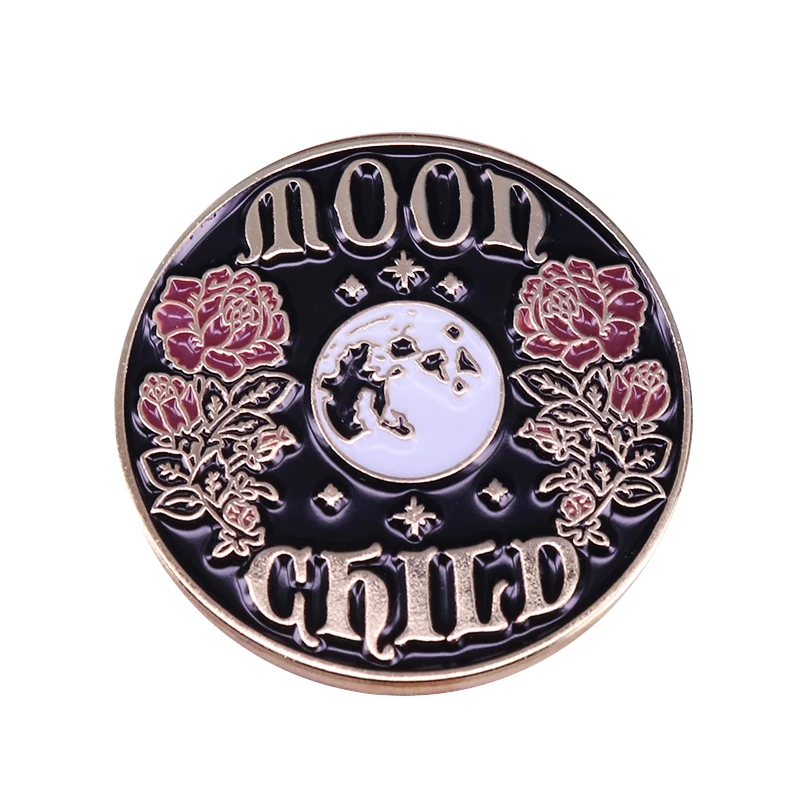 Stay Wild Moon Child Enamel Pin Curious Soul Brooch Brave Dreamer Badge Astronomy lovers gift always walking towards the light