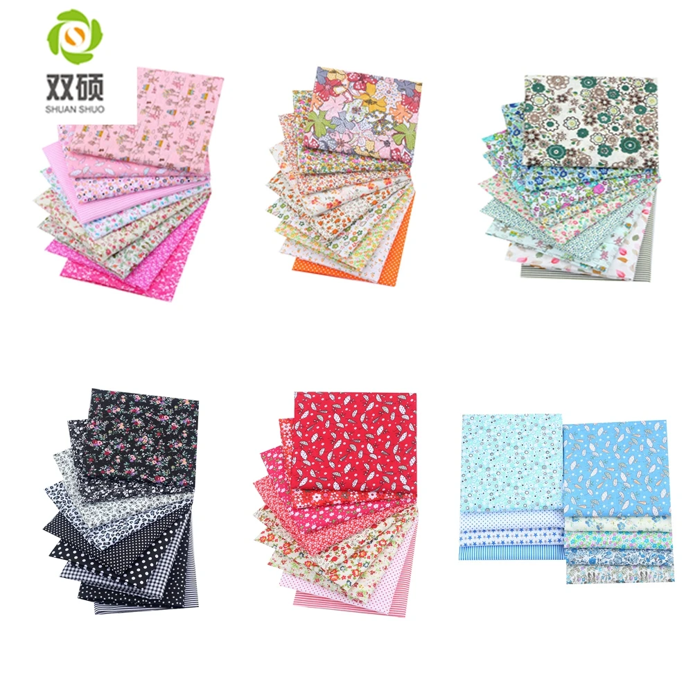 50x50cm Mixed Printed Cotton Sewing Quilting Fabrics Basic Quality for Patchwork Needlework DIY Handmade Cloth