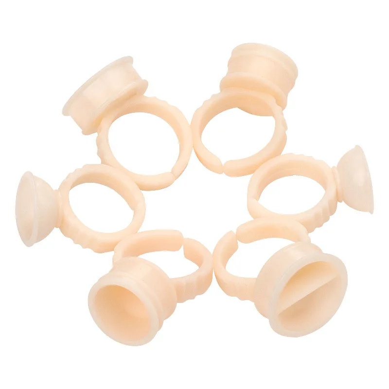 Anneau de colle à cils en silicone, 100 pièces, tasse porte-extension de cils, conteneur de colle, pigment de tatouage, trousse à outils de maquillage pour femmes