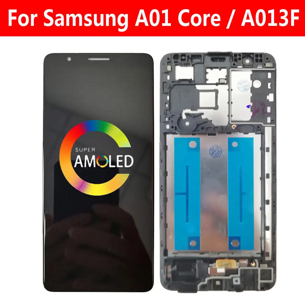 

5,3 "A013 ЖК-дисплей с рамкой для Samsung Galaxy A01 Core, ЖК-дисплей SM-A013F/DS A013G, сенсорный экран с дигитайзером в сборе, замена