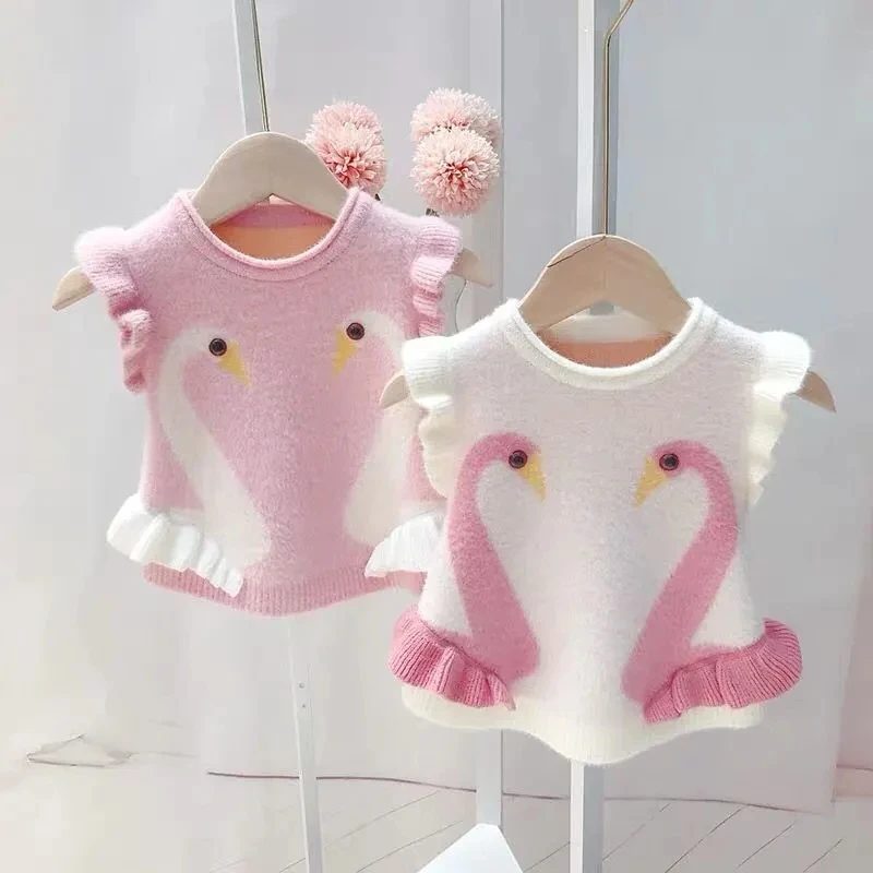 Girl Baby Pullover Vest Girls Waistcoat Sweater Children\'s Wool Vest Baby Infant Sweater Outer Wear Vest Kids Coat 0-5 Years