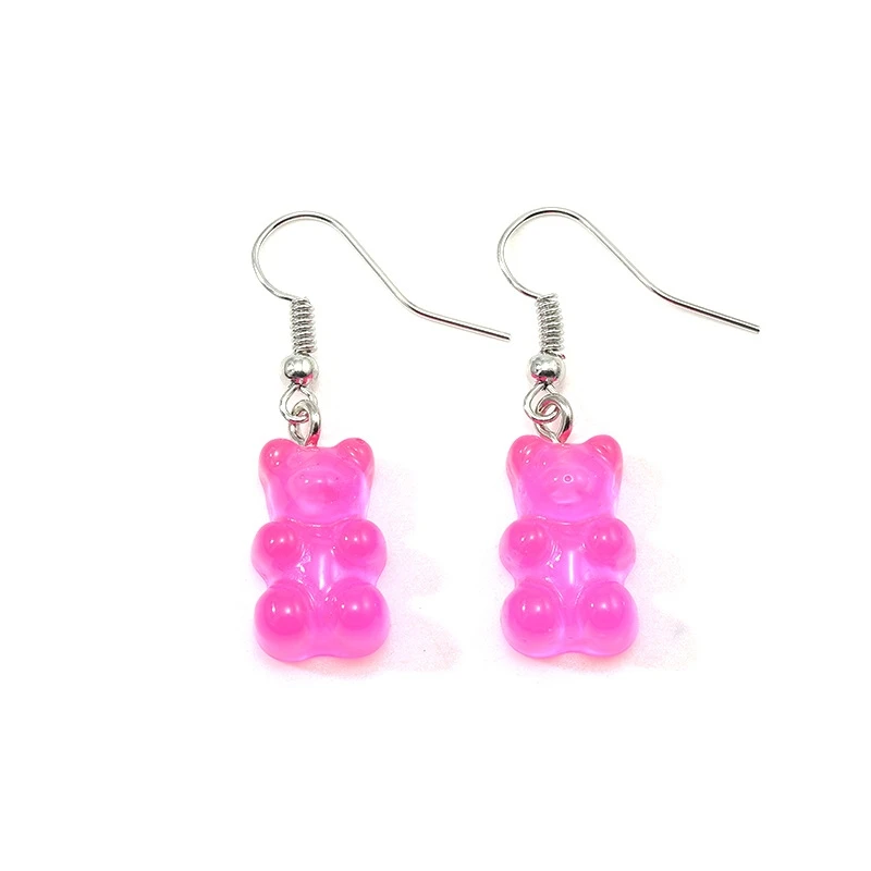 Gorgeous Rose Red Color Flower Bear Butterfly Drop Earrings for Women New Summer Geometric boucle d\'oreille Cute Wedding Jewelry
