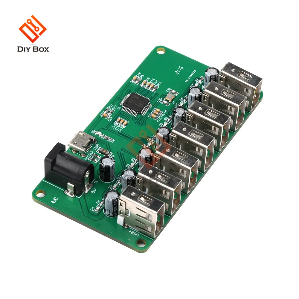 USB HUB Splitter 1 to 7 Port USB Hub Seven Port USB Splitter Module with Power Supply USB 2.0 Expansion