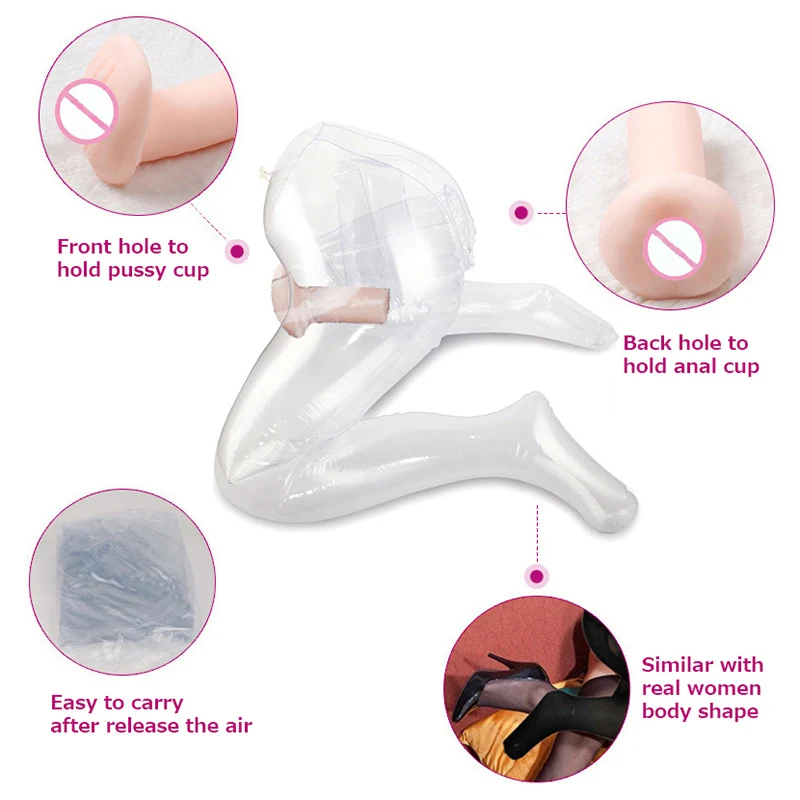 Mens Masturbator Holder  Air Sexdoll Inflatable Sex Toys  For Men Leg Ass Male Sex Pillow with Pussy Vagina Butt