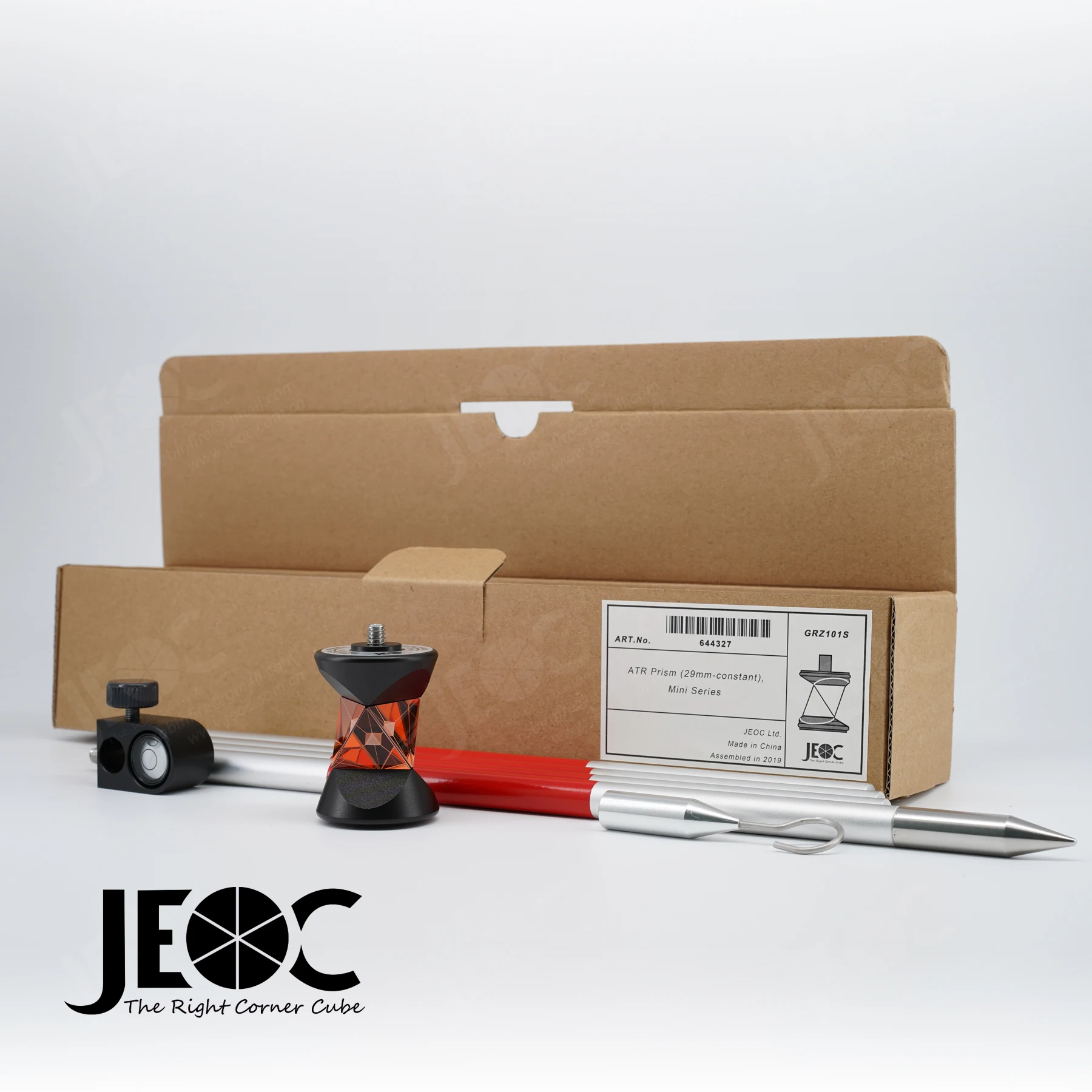 JEOC GRZ101S w/ Tungsten Steel Internal Bracket, Mini 360 Degree Prism for Leica Total station