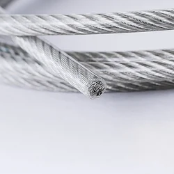 1 Meter  Diameter 3mm 4mm 5mm 6mm 8mm 10mm 12mm Wire Rope PVC Transparent Coated Cable 304 Stainless Steel Rope Clothesline