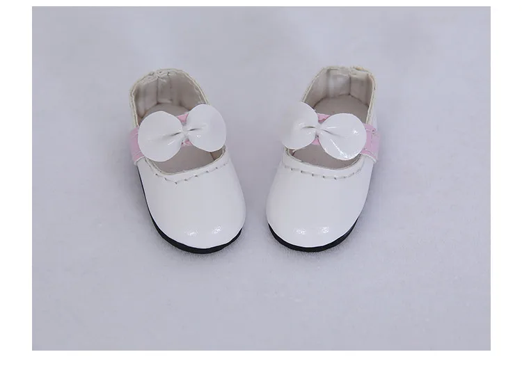 BJD doll Shoes 1/6 SD doll fashion leather shoes with round head in solid color doll bow temperament shoes classic white shoes