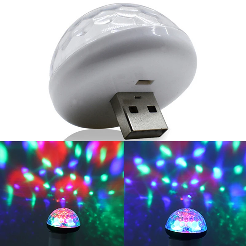 1PC Mini USB RGB Light LEDCar Modeling Car Ambient Light NeonInterior AtmosphereLight Car Jewelry