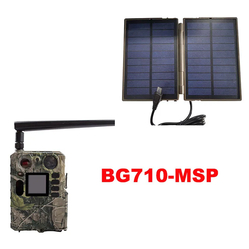 BG710-MSP 940nm Black IR Night Vision 4G Wireless Hunting Trail Camera Solar Panel Color LCD Invisible Game Scout Wild Cameras