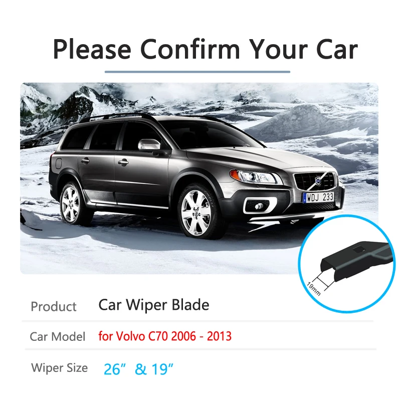 

for Volvo C70 2006~2013 Front Windscreen Windshield Wipers Car Wiper Blade Car Accessories 2007 2008 2009 2010 2011 2012