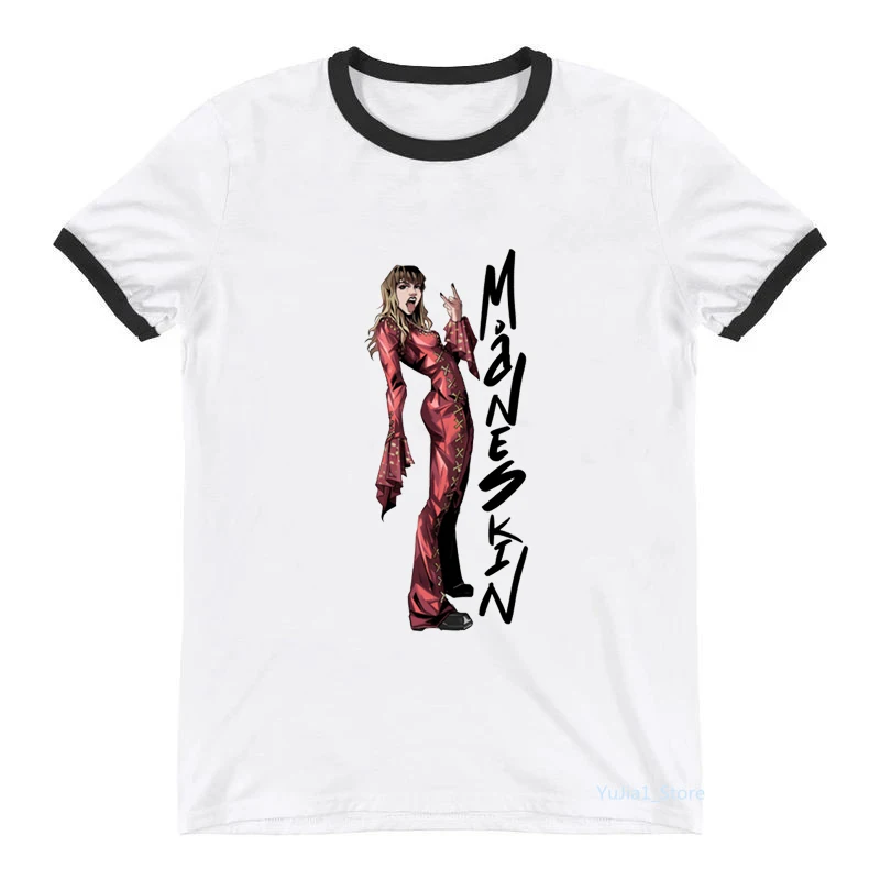 Camiseta Vintage para mujer, blusa estampada con estampado de MANESKIN Zitti E Buoni, playera Harajuku, camiseta de banda de Rock Hip Hop para mujer