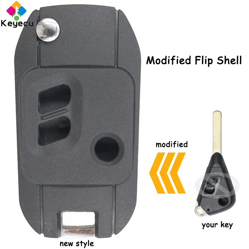 KEYECU Modified Flip Remote Car Key Shell Case Cover With 3 Buttons - FOB for Subaru Impreza G12 Liberty Outback B13 Forester