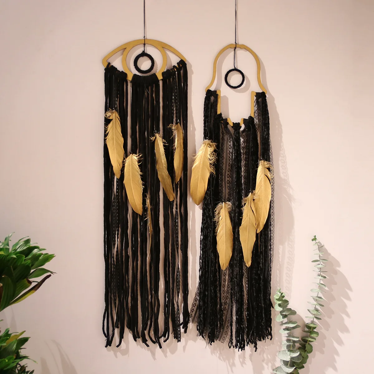 Black Lace Gold Feather Blue Demon Eyes Ethnic Devil's Eye Wind Chime Woven Dream Catcher Tassel Ins Dream Net Cool Unique Gifts