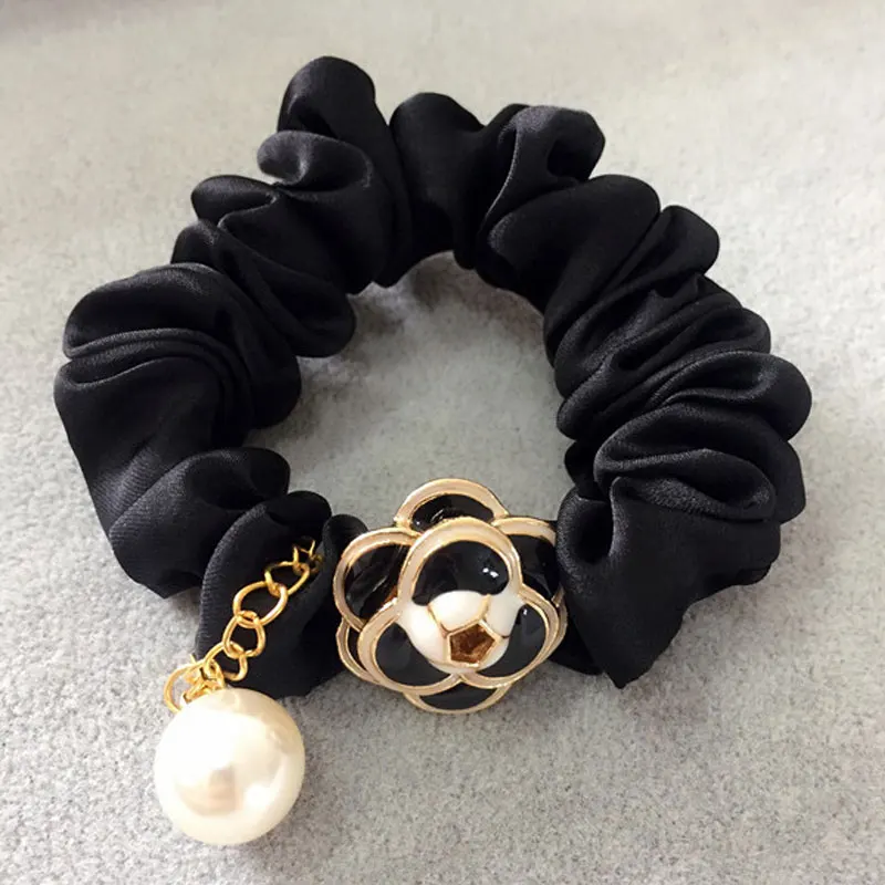 Kamelia Rumbai Ikat Rambut Mutiara Baru Mode Ikat Rambut Aksesoris Rambut Wanita