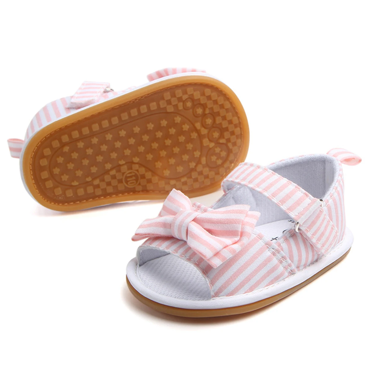 유아 아기 샌들 귀여운 Bowknot 유아 첫 워커 어린이 신발 통기성 안티-스키드 고무 단독 아파트 2020 최신 유행