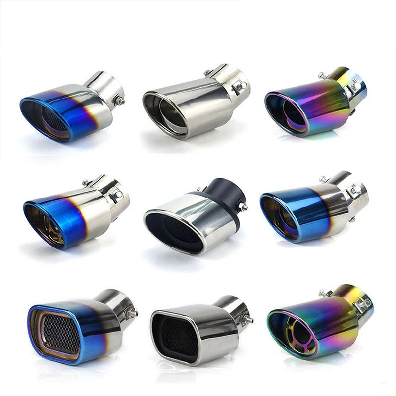 

63mm/2.48'' Universal Car Exhaust Tailpipe Nozzle for Muffler Tube Stainless Steel Blue / Silver / Black Styling