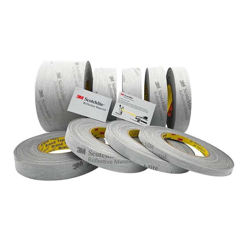 VOOFENG 3M High Silver Reflective TC Fabric Tape Sewing on Workwear Clothes Jackets 50 Meters Multi-Size