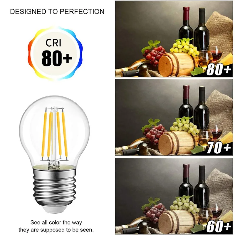 Ampoule à Filament LED G45 E14, Lampe en Verre Antique, Rétro, Vintage, 220V, 4W, 8W, 12W