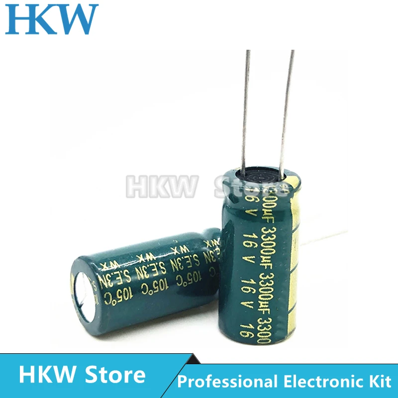 

10pcs/lot 3300UF 16V 13*20mm High Frequency Low ESR / Impedance Aluminum Electrolytic Capacitor 3300uf16V 13X20 20%