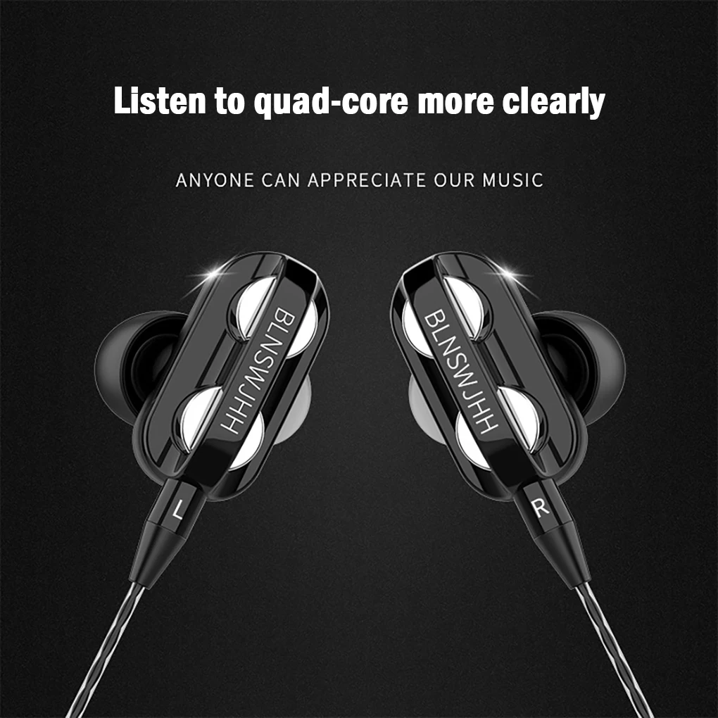 High Quality 3.5mm In Ear Earphones Wired Headset For Computer Dual Drive Stereo Sport Earbuds With Mic for iPhone for Samsung