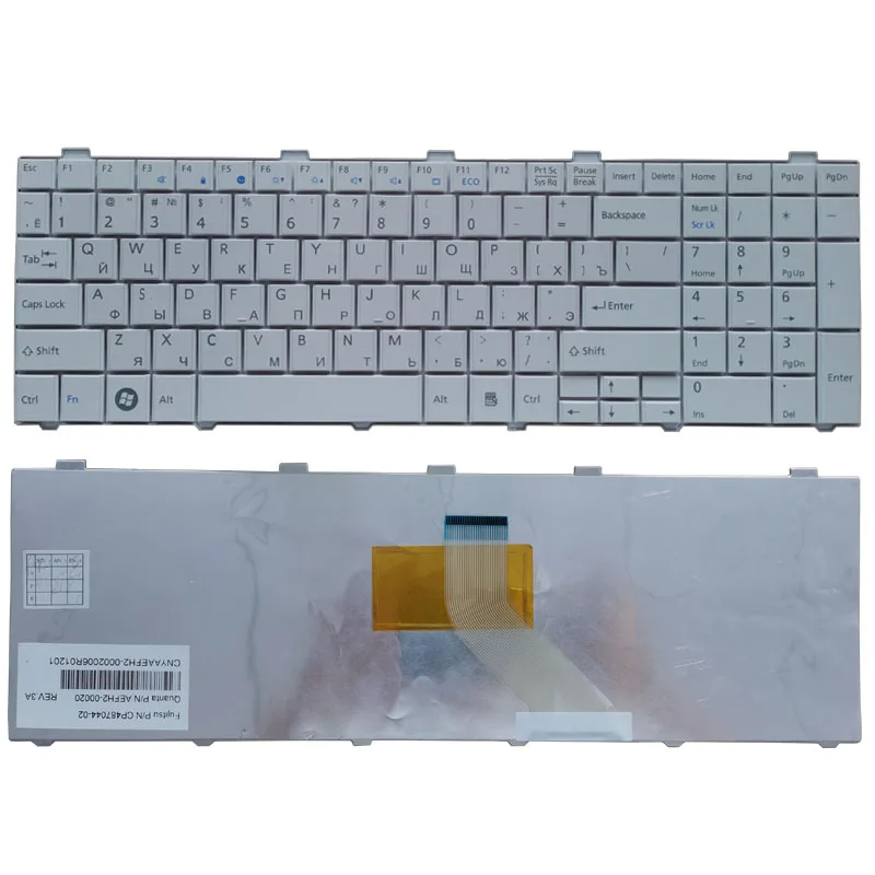 Teclado ruso para Fujitsu AH530, AH531, NH751, A530, A531, CP478133-02, CP515525-01, AH512, V126946CK1, AEFH2000010, AEFH2000110