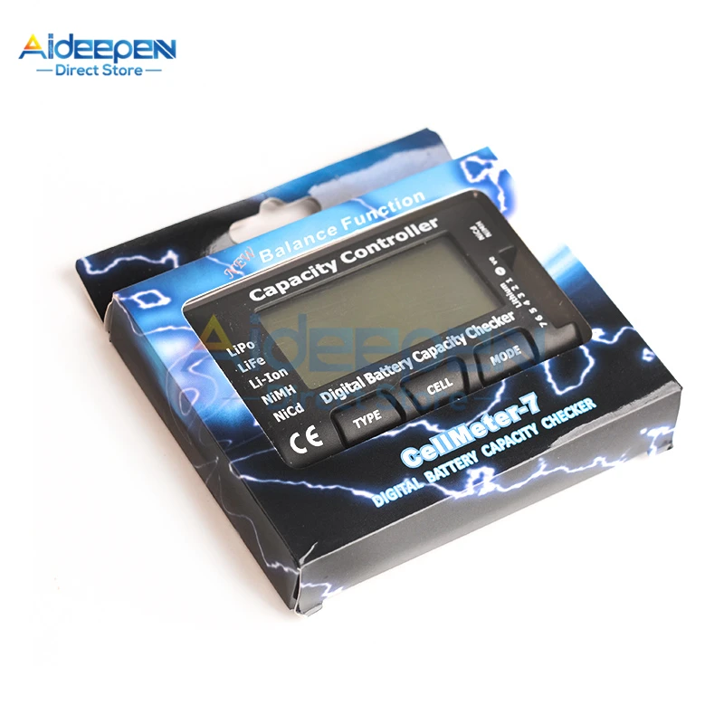 CellMeter RC de 2,1 ", Detector Digital de capacidad de batería de 7 bits, verificador de vida, hidróxido de níquel, cadmio, polímero de litio