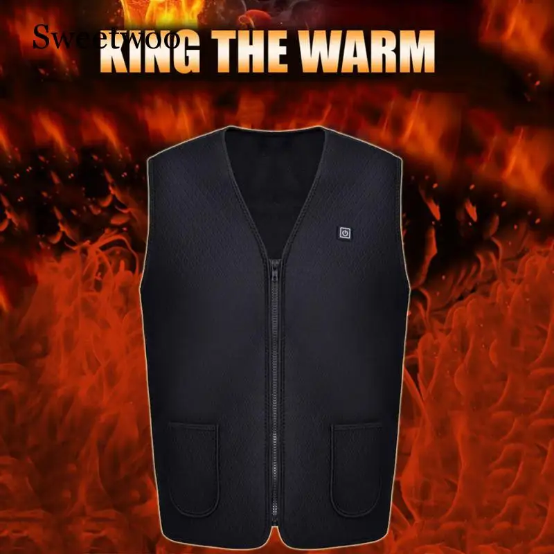 Men Women Outdoor USB Infrared Heating Vest Jacket Winter Flexible Electric Thermal Clothing Waistcoat For Sports Hiking